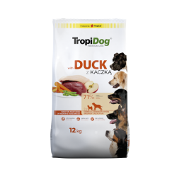 TropiDog Premium – średnie i duże rasy z kaczką i ryżem 12kg